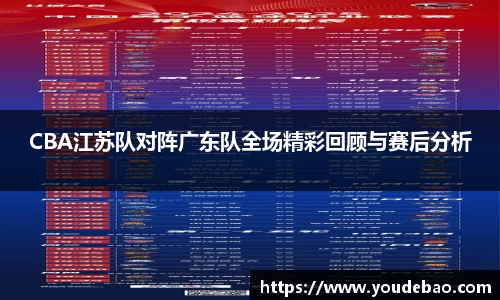必一CBA江苏队对阵广东队全场精彩回顾与赛后分析